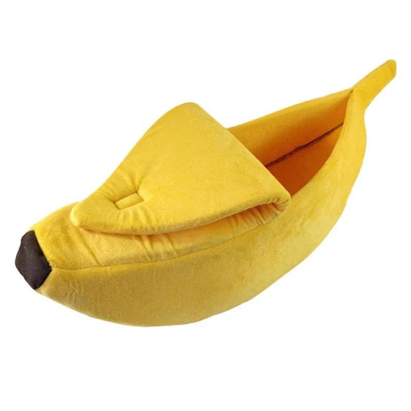 Banana Shaped Pet Cushion Small Dog Puppy Cat Soft Plush Warm Bed House Home