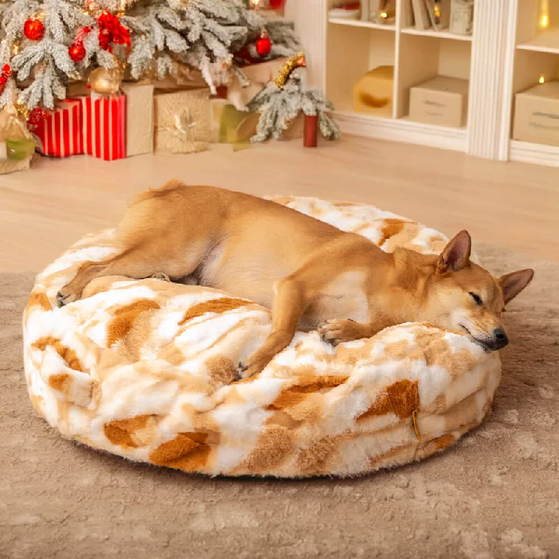 Cloudy Fluffy Calming Donuts Round Dog Beds