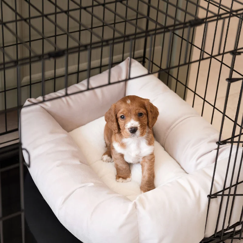 Cosy & Calming Puppy Crate Bed In Oyster Velvet By Lords & Labradors