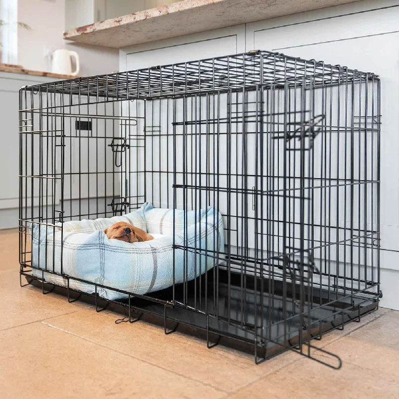 Cozy & Calming Puppy Cage Bed in Balmoral Tweed by Lords & Labradors