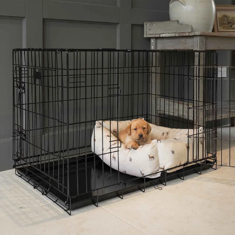 Cozy & Calming Puppy Cage Bed in Woodland Stag by Lords & Labradors