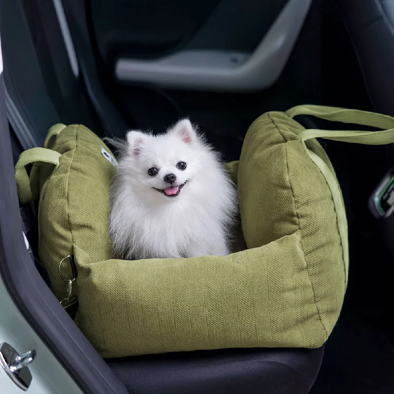 Herringbone Travel Bolster Safety Puppy Dog Car Seat Bed