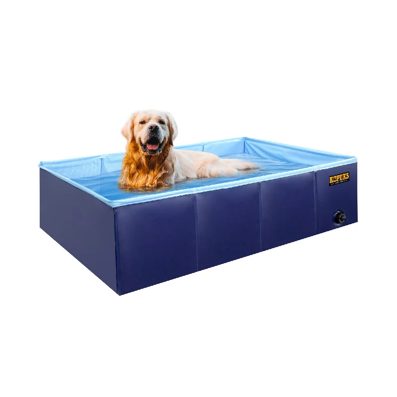 Outdoor Square Swimming Pool Bathing Tub - Portable Foldable - Large - Blue