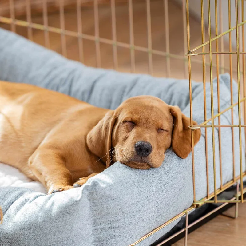 Personalised Cosy & Calming Puppy Crate Bed In Inchmurrin Iceberg By Lords & Labradors