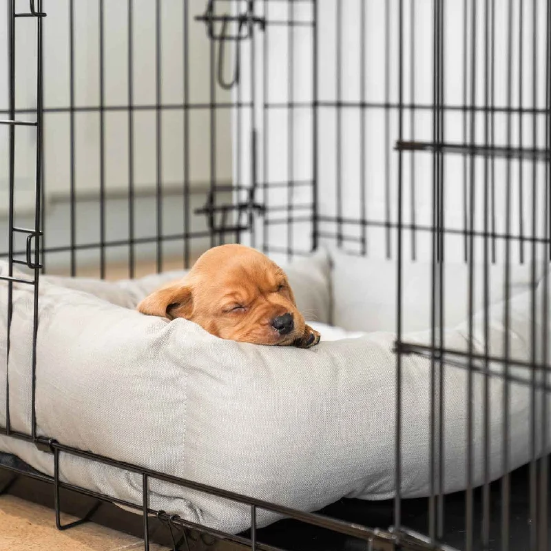 Personalised Cosy & Calming Puppy Crate Bed in Savanna Stone by Lords & Labradors