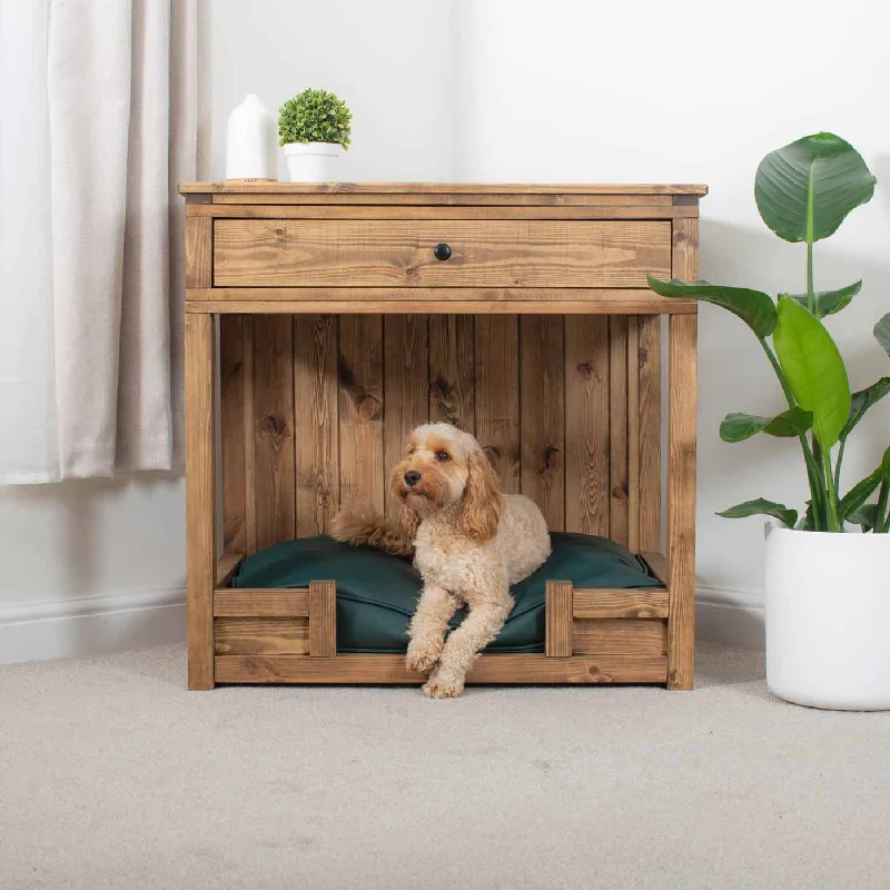 Wooden Broadsand Open Dog Crate with Drawer by Lords & Labradors