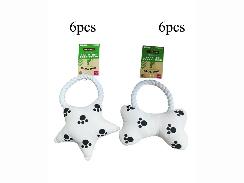 Squeaker Pet Toy -Footprint - With Rope-