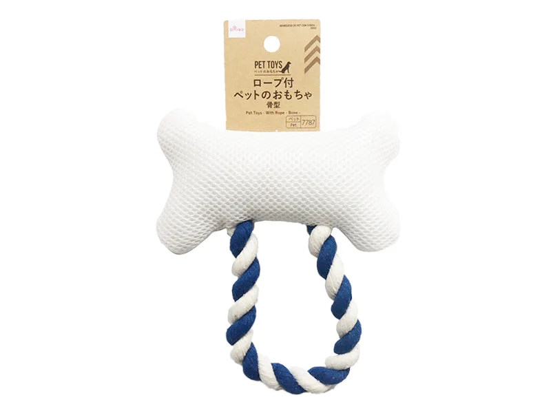 Pet Toys - With Rope - Bone -