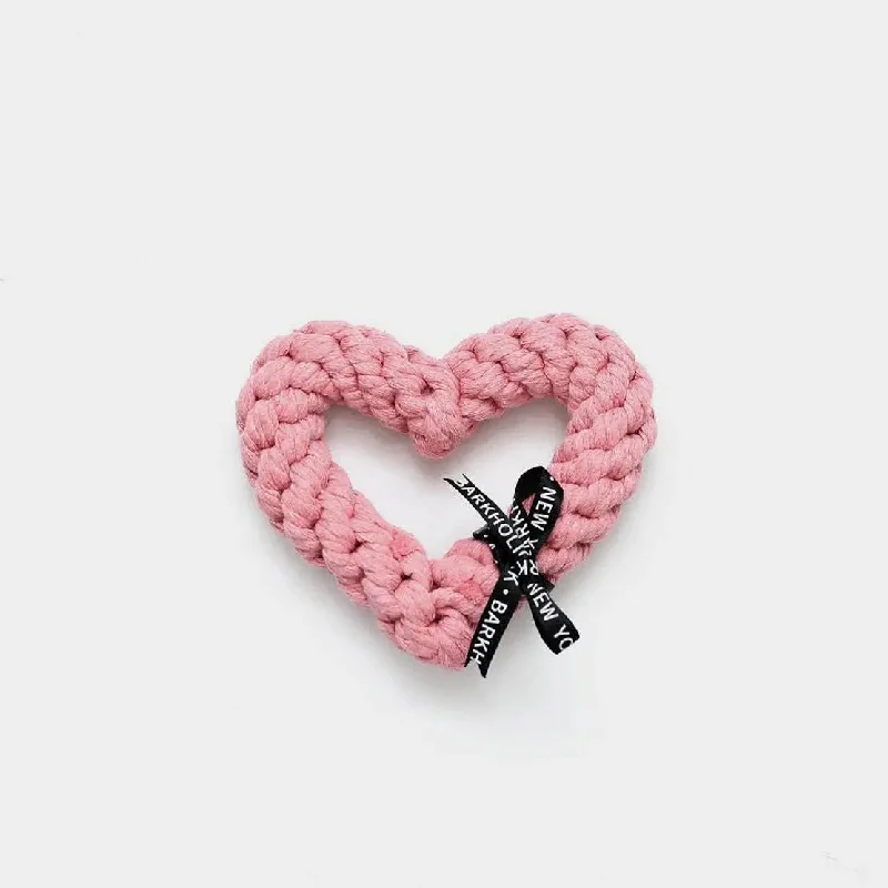 BARKHOLIC - Pink Heart Rope Dog Toy