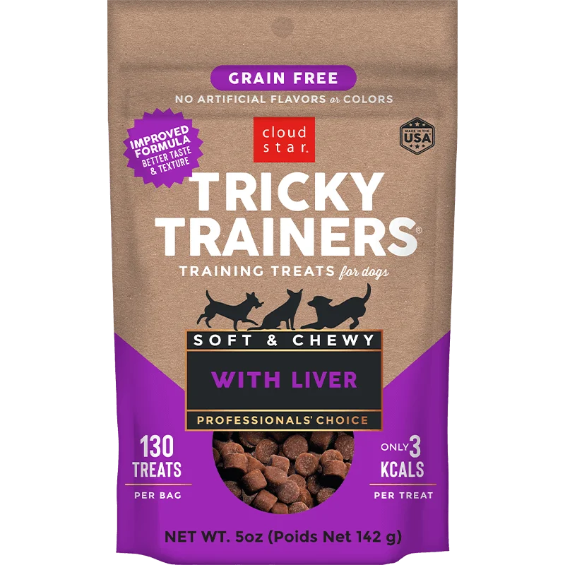 Cloud Star Tricky Trainers Grain Free Soft & Chewy With Liver Dog Treats (5 oz)