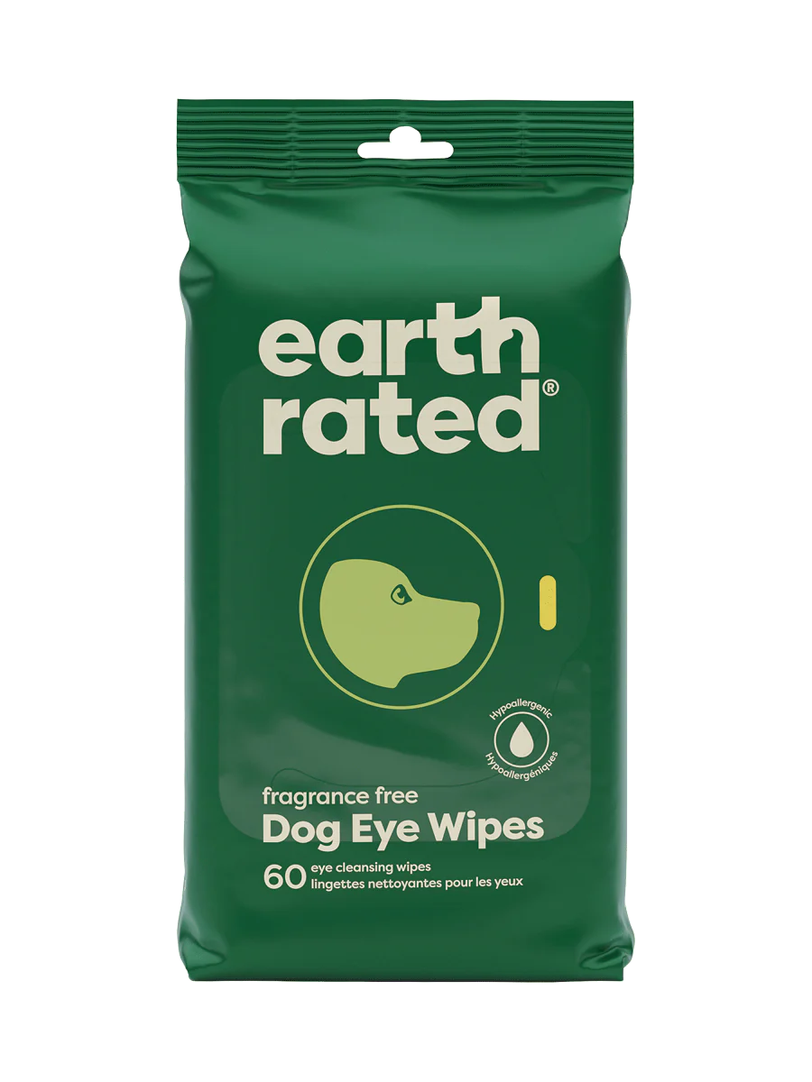 earth rated® Fragrance Free Dog Eye Wipes, Eye Cleansing Wipes (60ct)