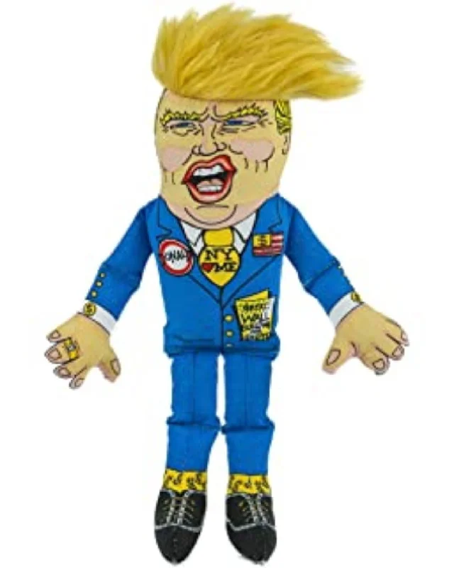 FUZZU Donald Trump Political Parody Dog Chew Toy with Squeaker-Large