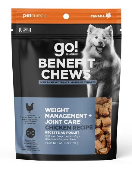 Go Benefit Chews Weight Management + Joint Care Soft and Chewy Treats Chicken Recipe Dog 170g (6 oz) NEW SALE