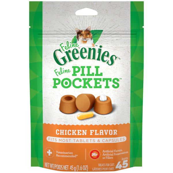 Greenies Pill Pockets Feline Chicken Flavor Cat Treats