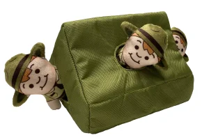 Happy Tails Hide & Seek 4 Piece Plush Dog Toy Tent with 3 Scouts` (NEW)