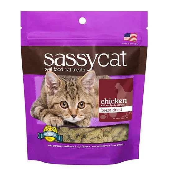 Herbsmith Sassy Cat Treats Freeze Dried Chicken with Apple & Spinach (1.25 oz)