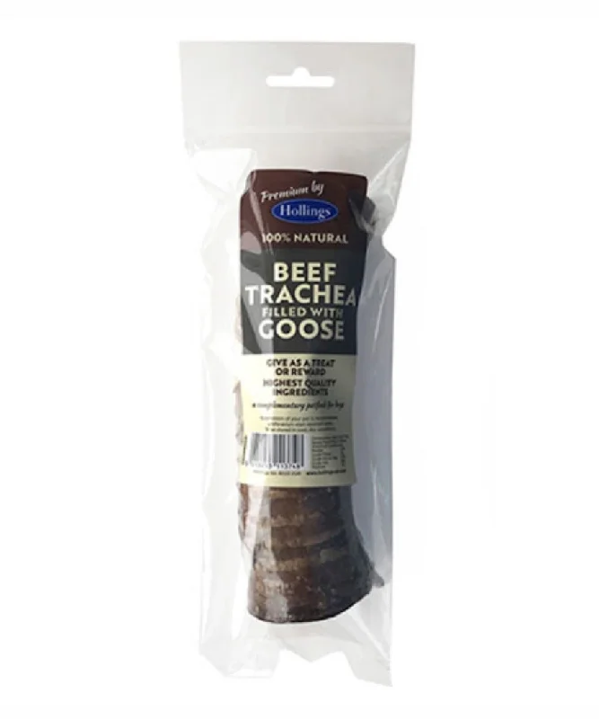 Hollings 100% Natural Beef Trachea Filled with Goose Dog Treat