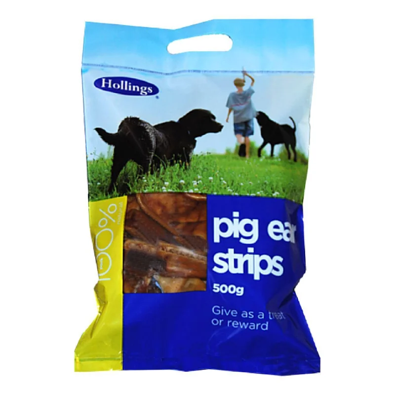 Hollings Pig Ear Strips Dog Treats 500g