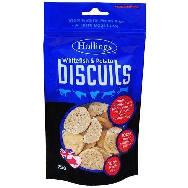 Hollings Whitefish & Potato Biscuits 75G