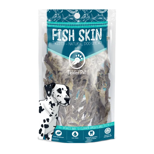 Icelandic Codfish Skin Twists Dog Treats (5 oz)