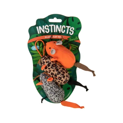 Instincts by SmartyKat® Safari Sneakers™ HappyNip® Silvervine & Catnip Plush Cat Toys & Launcher Cat Toy