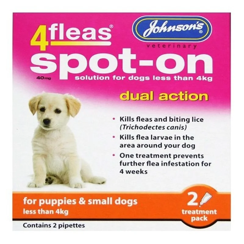 Johnson's 4fleas Dual Action Puppy and Small Dog Flea Spot-On 2 Pipettes