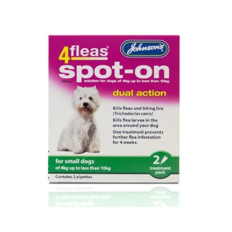 Johnson's 4fleas Spot-On for Small Dogs 4-10kg 2 Treatments