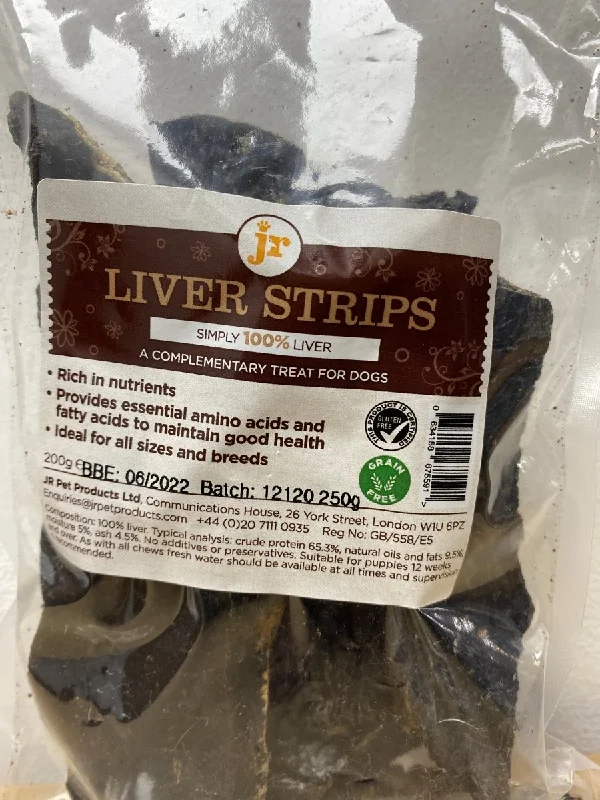 JR AIR DRIED LIVER STRIPS 200g A NATURAL DOG TREAT