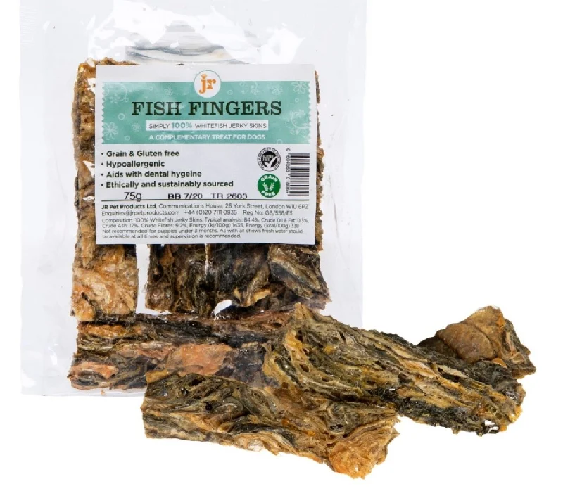 JR Fish Fingers – 100% Whitefish Jerky Skins 75G