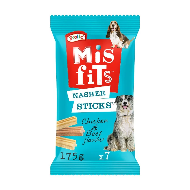 Misfits Nasher Sticks Adult Medium Dog Treats with Chicken and Beef 175g