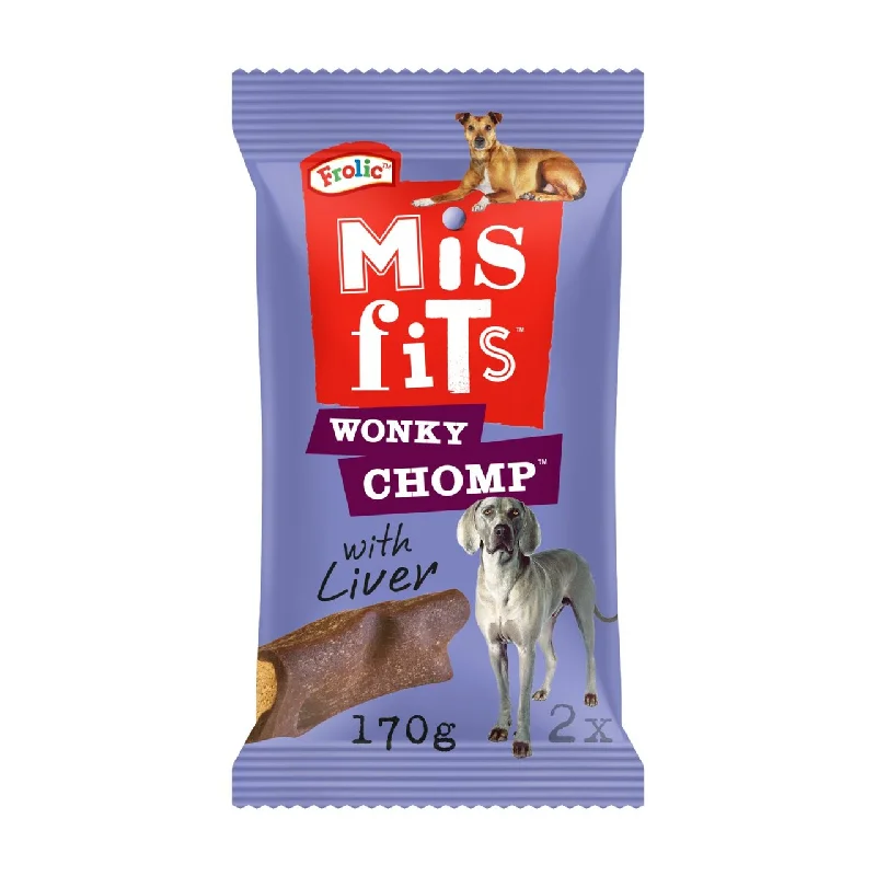 Misfits Wonky Chomp Adult Medium Dog Treats Liver 2 x 85g