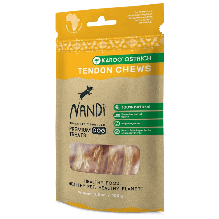 Nandi Karoo Ostrich Tendon Chews Dog Treats