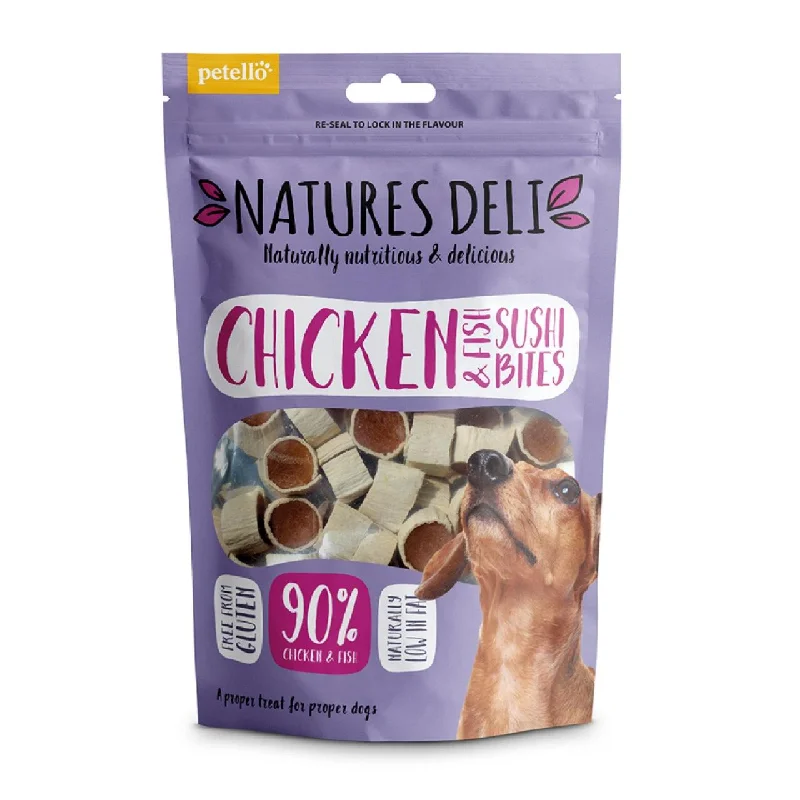 Natures Deli Chicken and Fish Sushi Bites Dog Treats 100g