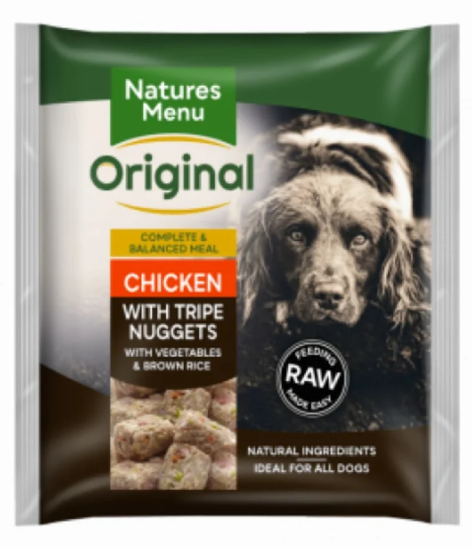 NATURES MENU RAW MEALS  CHICKEN WITH TRIPE NUGGETS  FOR ADULT DOGS