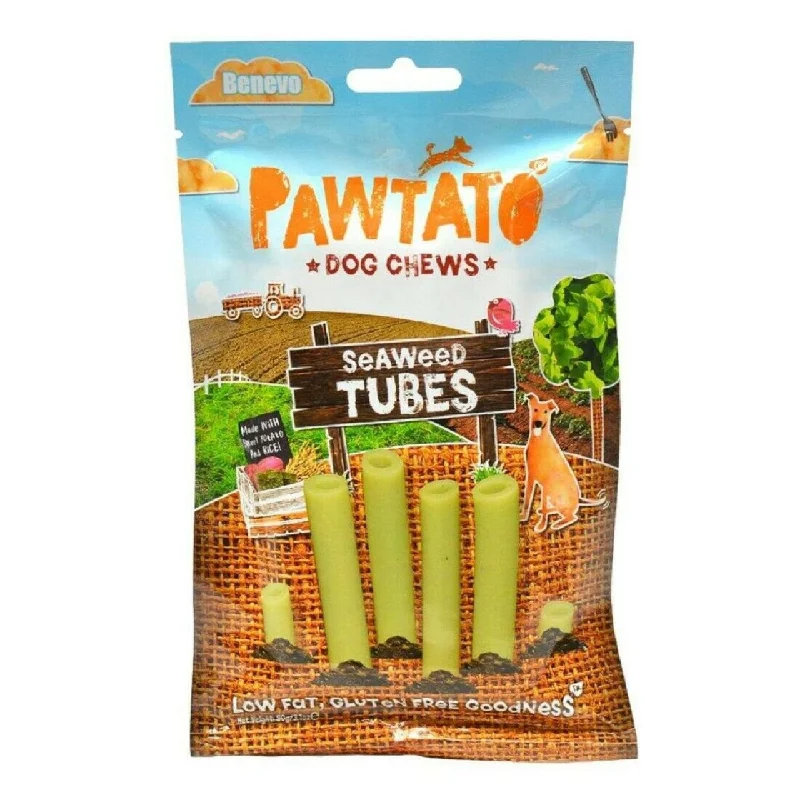 Pawtato Seaweed Tubes Vegan Dog Treats 90g