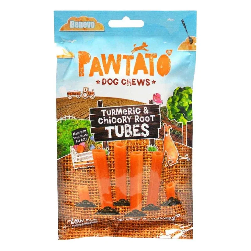 Pawtato Turmeric & Chicory Root Tubes Vegan Dog Treats 90g