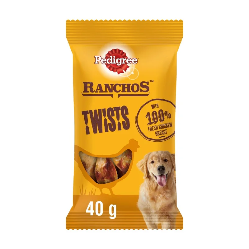 Pedigree Ranchos Twist Dog Treats with Chicken 40g