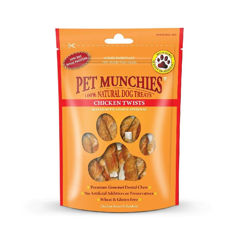 Pet Munchies 100% Natural Chicken Twists Dog Treats 80g