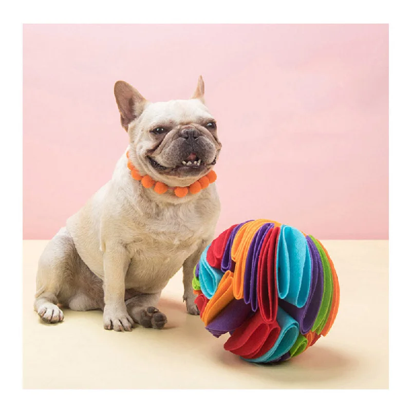 PAWS ASIA Suppliers Felt Durable Chewy Interactive Hide And Seek Plush Pet Treat Puzzle Dog Sniff Toy Ball