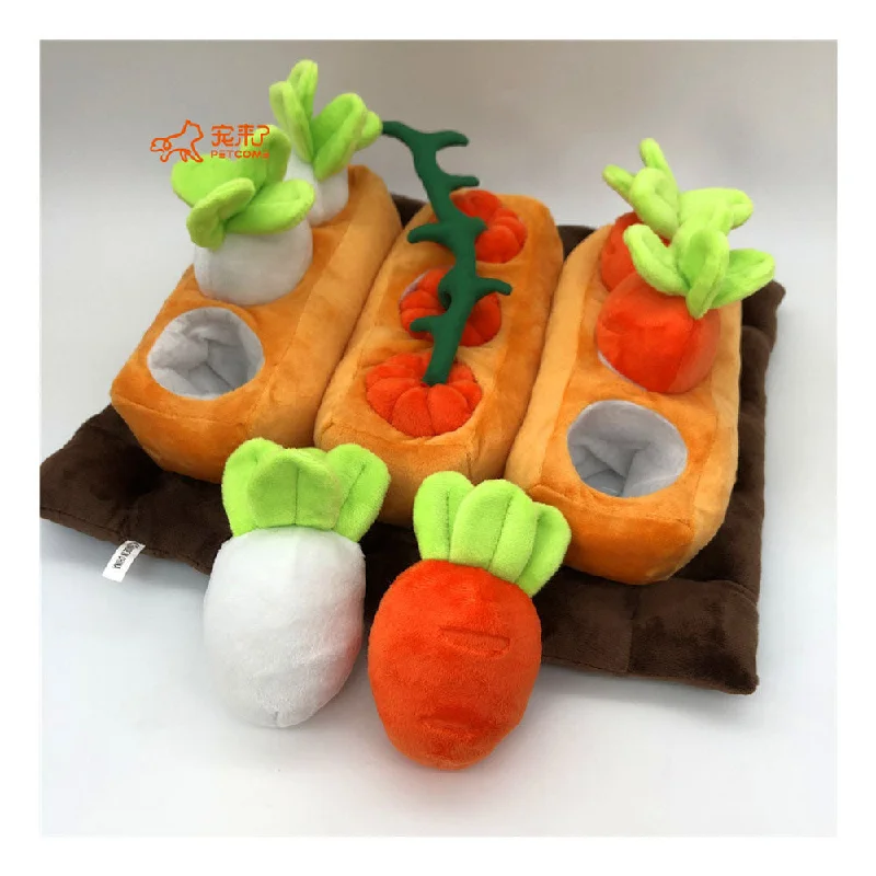 PAWS ASIA Suppliers Halloween Plush Interactive Chew Carrot Puzzle Dog Toy Set