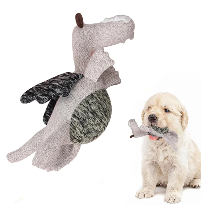 Gray Dragon Plush Dog Toy