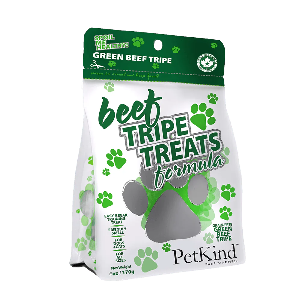 PetKind Green Beef Tripe Treats for Dog & Cats (6 oz)