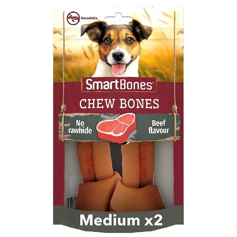 SmartBones 2 Medium Beef Rawhide Free Bone Dog Treats 158g