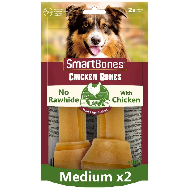 SmartBones 2 Medium Chicken Rawhide Free Bones Dog Treats 158g