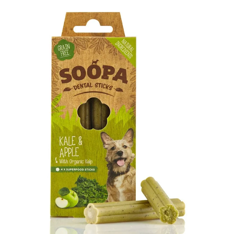 Soopa Kale & Apple Dental Sticks Dog Treats 100g