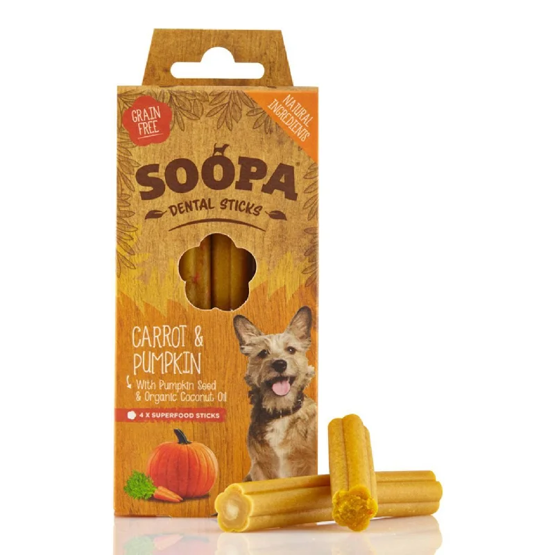 Soopa Pumpkin & Carrot Dental Sticks Dog Treats 100g