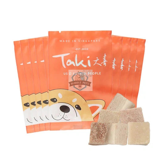 Taki Pork Cubes Grain-Free Freeze-Dried Treats For Cats & Dogs (10 Packets) 100g