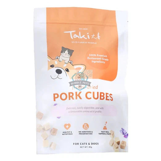 Taki Pork Cubes Grain-Free Freeze-Dried Treats For Cats & Dogs 50g