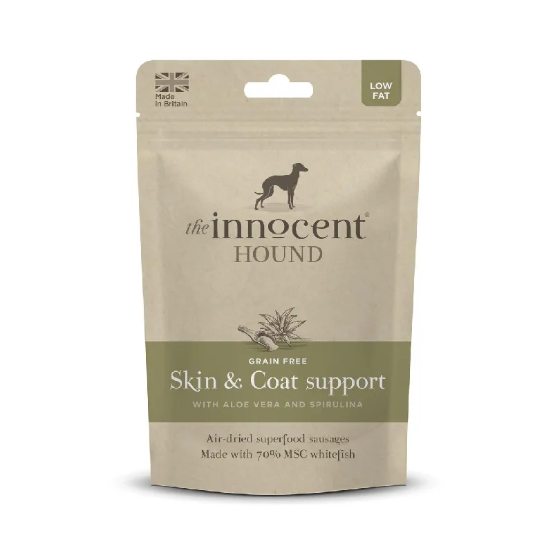 The Innocent Hound Dog Treats Skin and Coat Support Superfood Sausages 500g