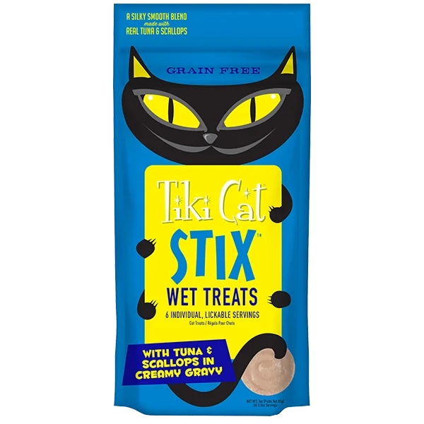 Tiki Cat® STIX™ Tuna & Scallops Cat Treats (3 oz case of 12)